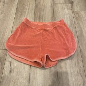 Free People Movement Catching Rays Orange Terry Cloth Shorts Size M